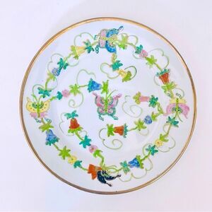 Chinese Botanical Butterfly Fruit Decorative Plate